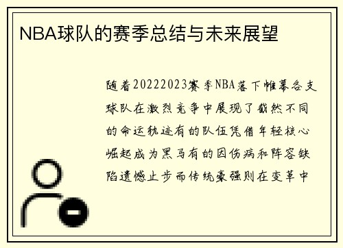 NBA球队的赛季总结与未来展望